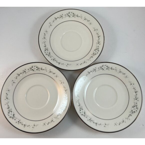 Noritake Ivory Heather Saucers Japan 7548 Lot of 3 - Picture 10 of 10